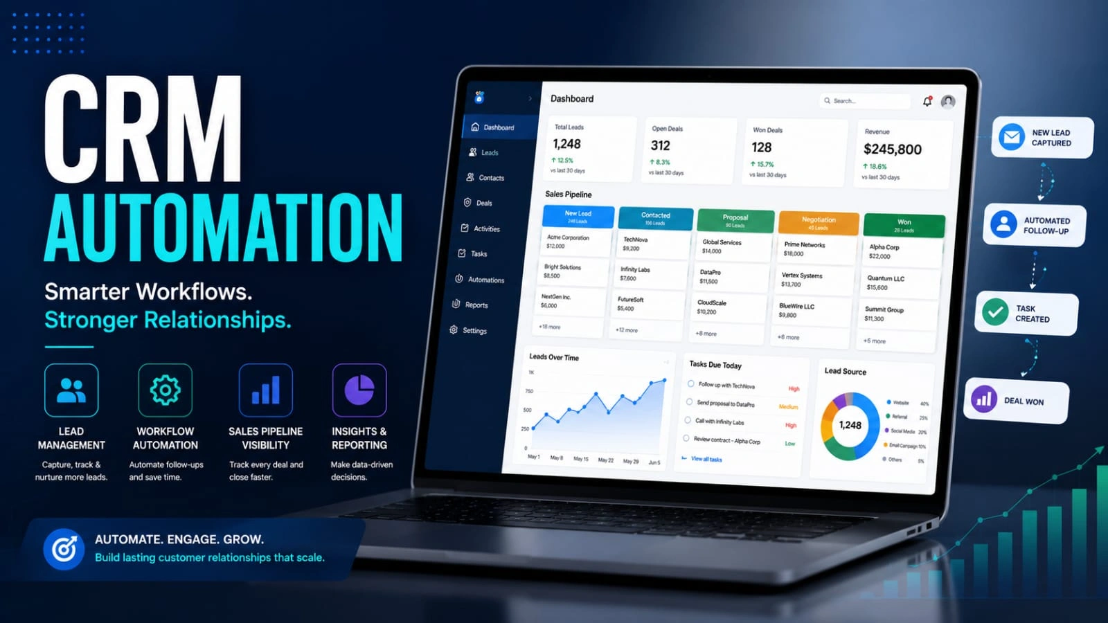 CRM Automation Dashboard Analytics