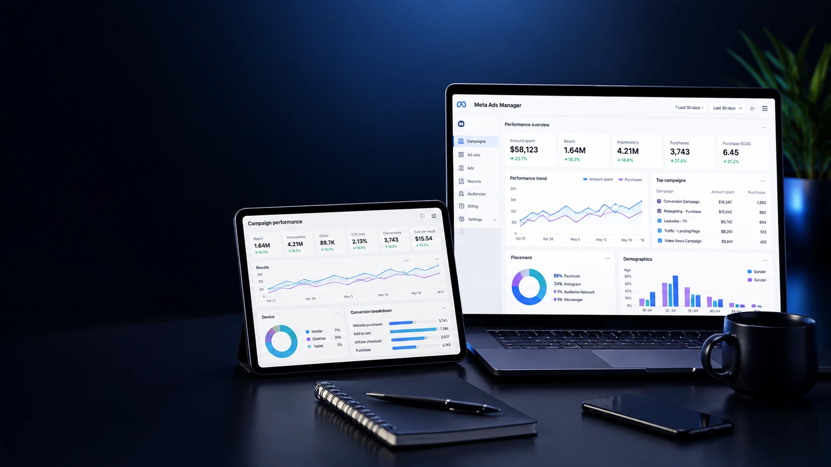 Facebook Ads Optimization Campaign Analytics Dashboard