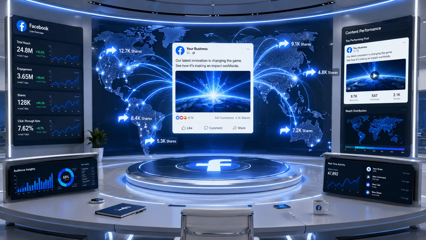 Facebook Share in Bangalore Dashboard Analytics