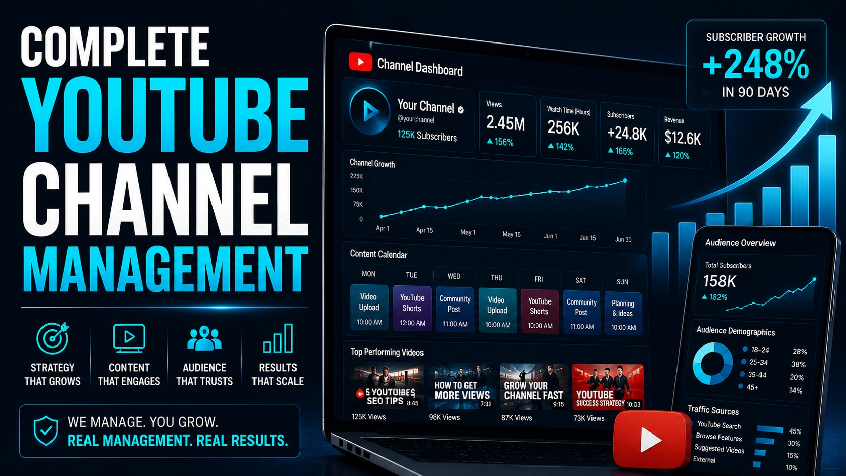 Youtube Channel Management Dashboard Analytics