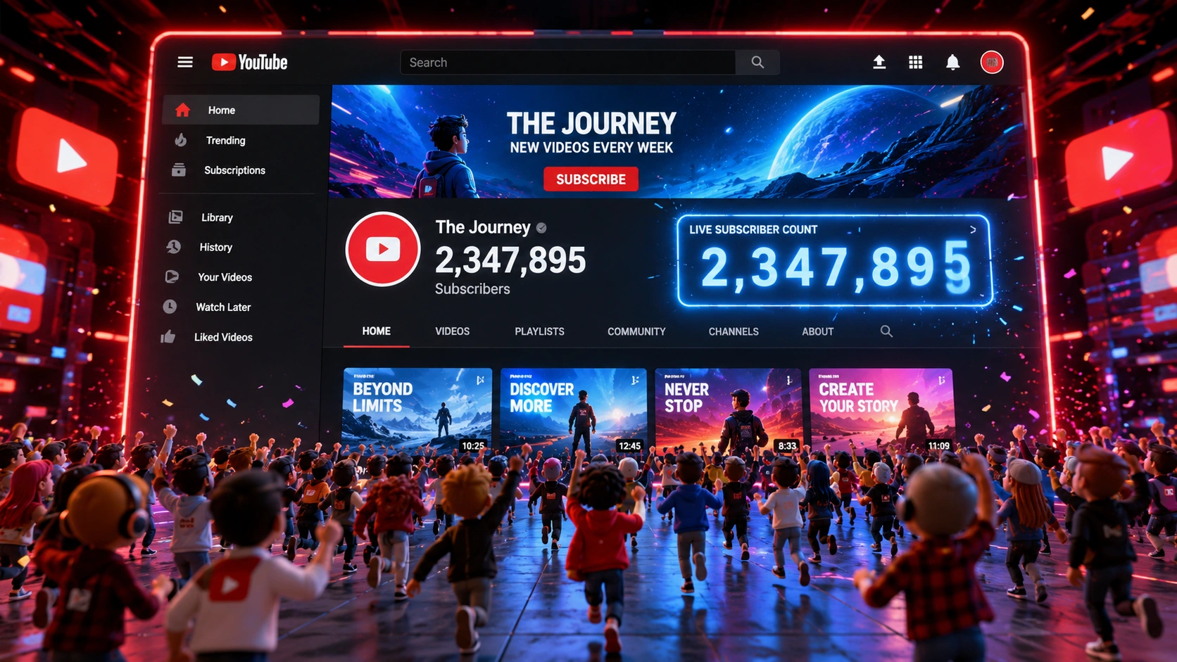 Youtube Subscribers Kuwait Dashboard Analytics