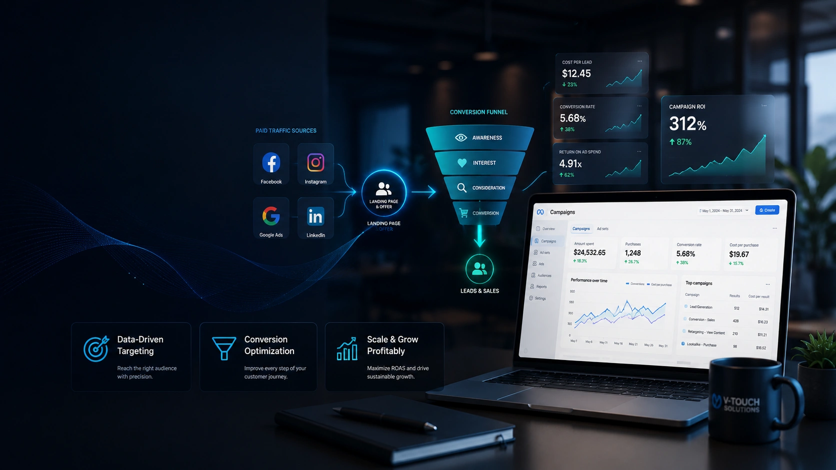 About V-Touch Solutions Corporate Facebook Ads Operations